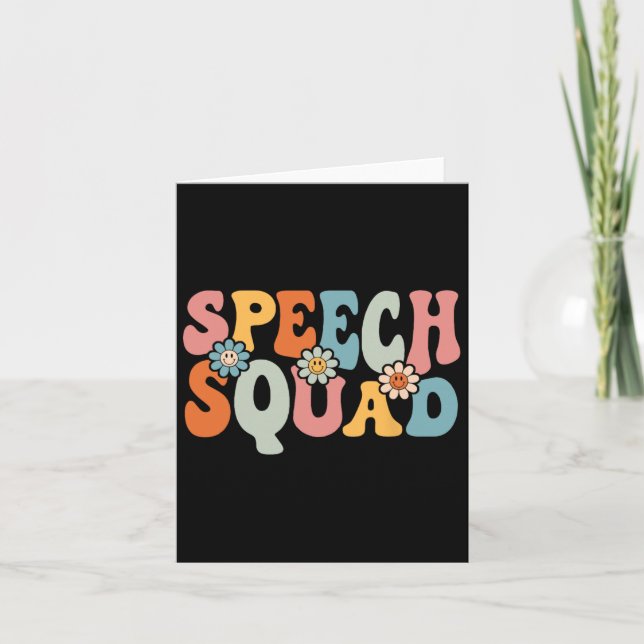 Speech Squad Fun Byck To School Teachers Students  Card (Front)