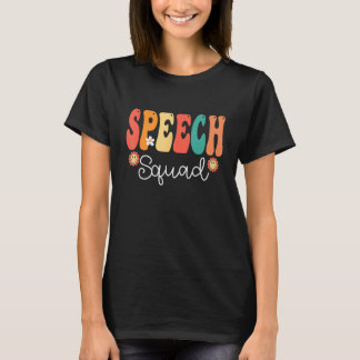 Speech Squad Retro Groovy Vintage Happy First Day  T-Shirt
