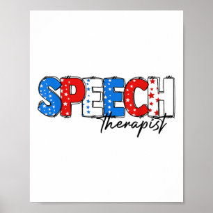 Speech Therapist 4th Of July Slp Speech Pathology Poster