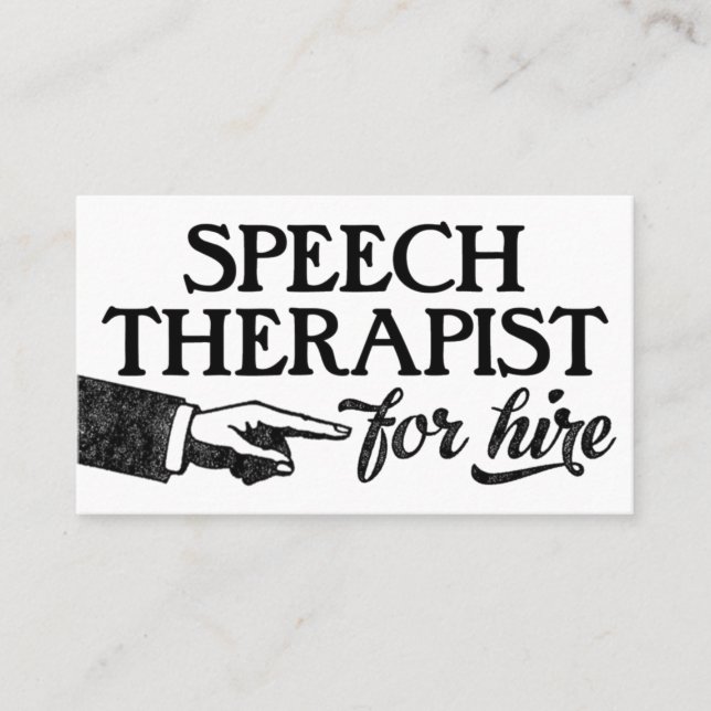 Speech Therapist Business Cards - Cool Vintage (Front)
