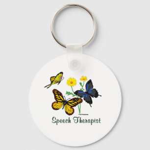 Speech Therapist Butterflies Keychain
