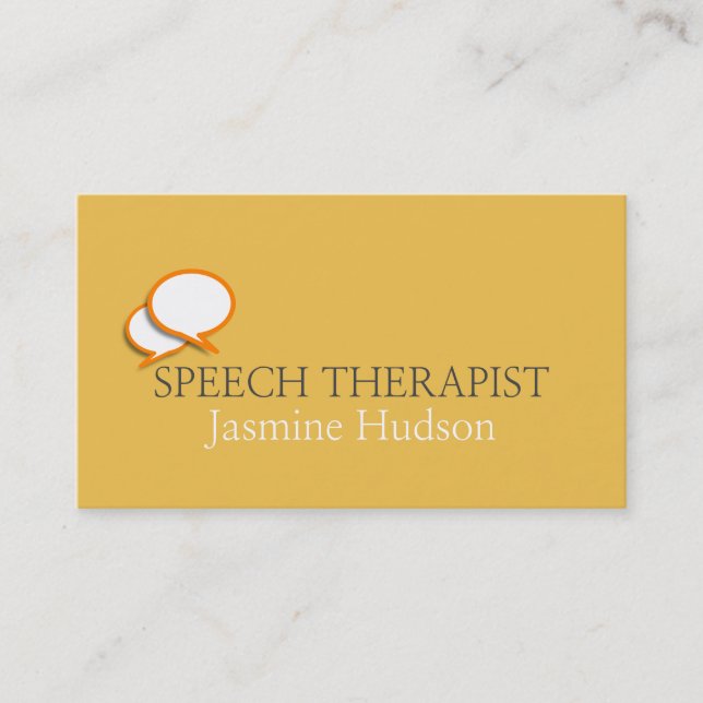 Speech Therapist Counseling & Mental Health Business Card (Front)