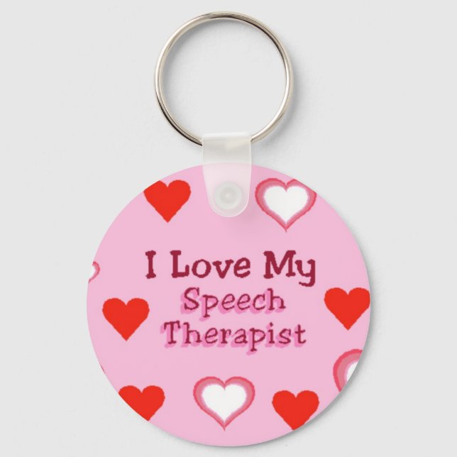 Speech Therapist Hearts Keychain (Front)