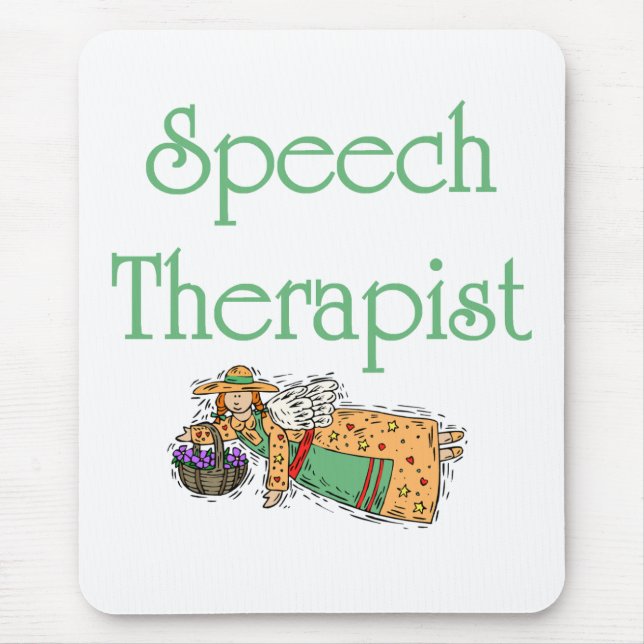 Speech Therapist Mouse Pad with Angel (Front)