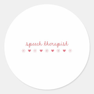Speech Therapist Valentines Day Daisy Slp Therapy Classic Round Sticker