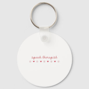 Speech Therapist Valentines Day Daisy Slp Therapy Keychain