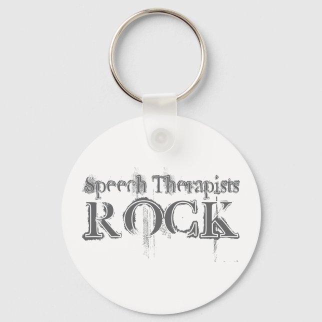Speech Therapists Rock Keychain (Front)