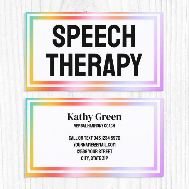 Speech Therapy Business Card (Speech Therapy Business Cards)
