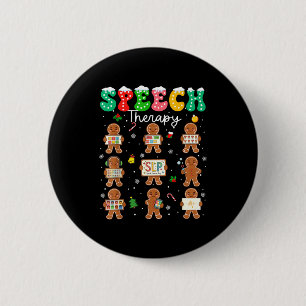 Speech Therapy Christmas Slp Therapy Cookies Ginge 2 Inch Round Button