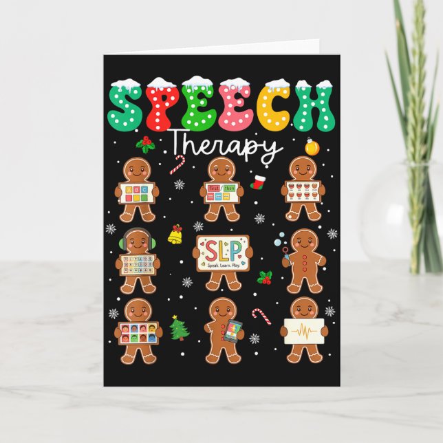 Speech Therapy Christmas Slp Therapy Cookies Ginge Card (Front)