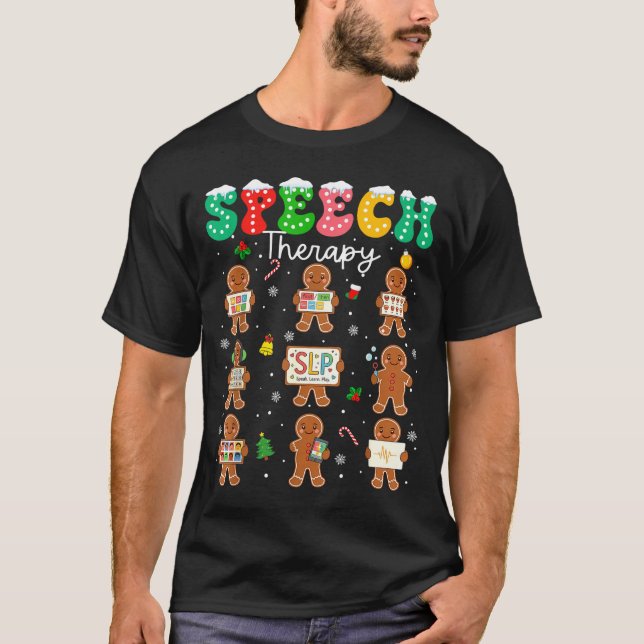 Speech Therapy Christmas Slp Therapy Cookies Ginge T-Shirt (Front)