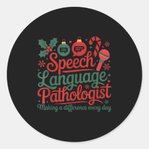 Speech Therapy Christmas Speech Therast Classic Round Sticker