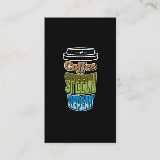 Speech Therapy Coffee Speech Language Pathology Business Card (Front)