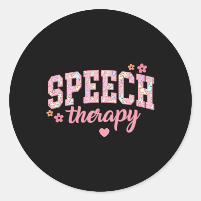 Speech Therapy Easter Communication Therapist Slp  Classic Round Sticker (Front)
