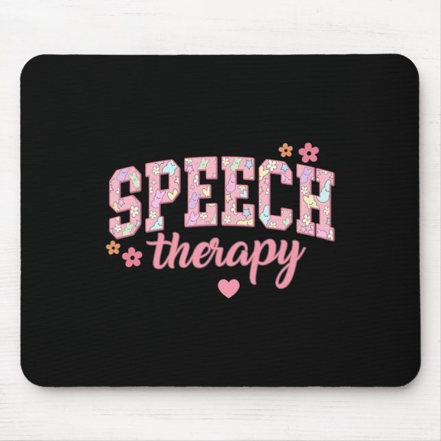 Speech Therapy Easter Communication Therapist Slp  Mouse Pad (Front)