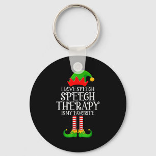 Speech Therapy Elf Christmas Funny School Therapis Keychain