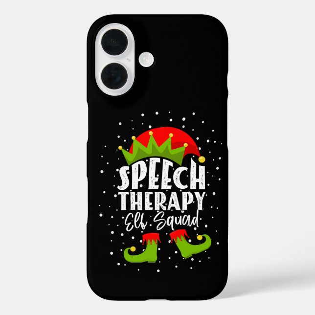 Speech Therapy Elf Squad Christmas SLP Therapist Case-Mate iPhone Case (Back)