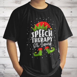 Speech Therapy Elf Squad Christmas SLP Therapist T-Shirt