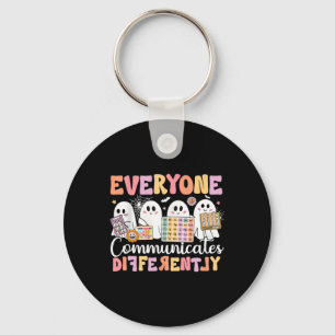 Speech Therapy Everyone Communicate Differently Ha Keychain