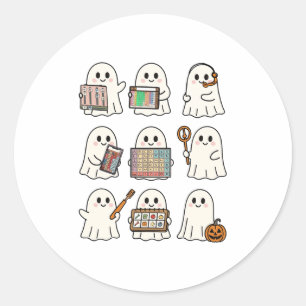 Speech Therapy Halloween Ghost Speech Language Pat Classic Round Sticker