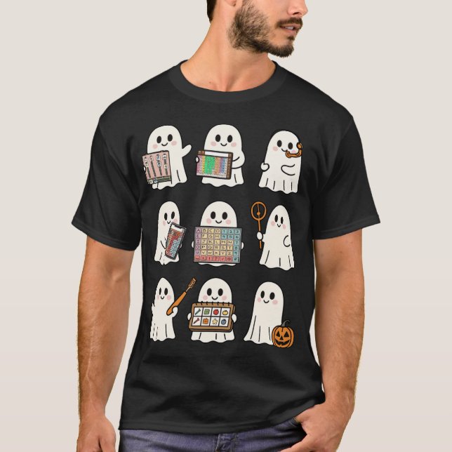 Speech Therapy Halloween Ghost Speech Language  T-Shirt (Front)