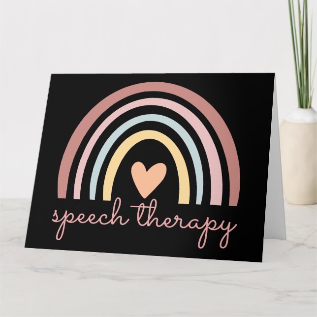 Speech Therapy I - Boho Rainbow Card (Front)