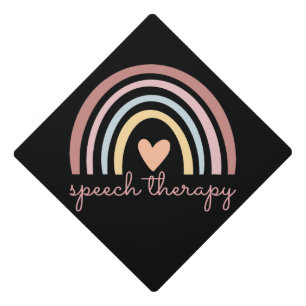 Speech Therapy I - Boho Rainbow Graduation Cap Topper