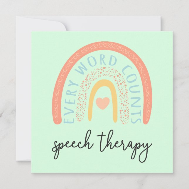 Speech Therapy II - Every Word Counts Card (Front)