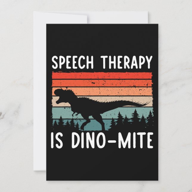 Speech Therapy Is DinoMite Speech Language Patholo Invitation (Front)