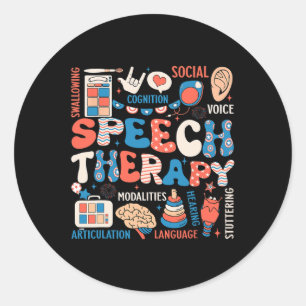 Speech Therapy July 4th Slp Slpa Speech Pathology Classic Round Sticker