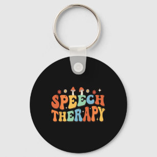Speech Therapy Language Pathologist Groovy Mental Keychain
