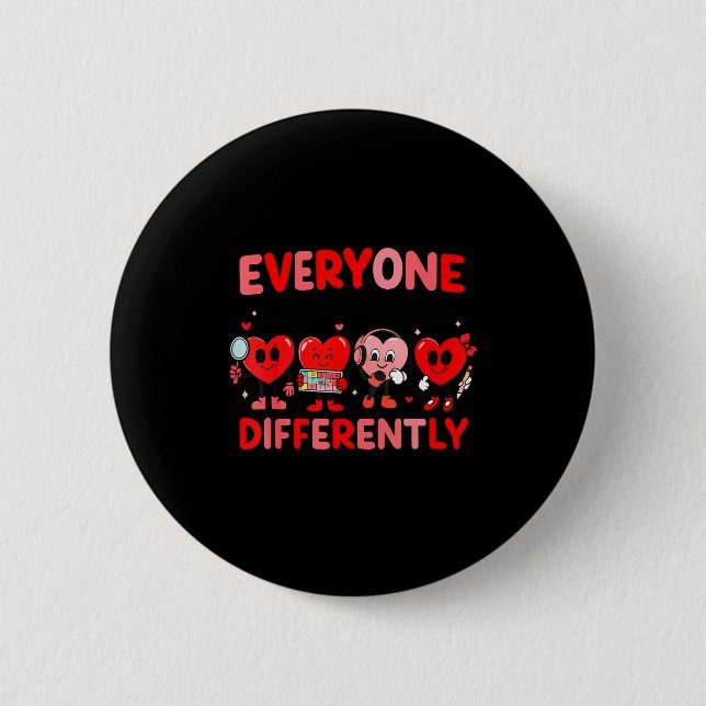 Speech Therapy Language Pathologist Valentines Day 2 Inch Round Button (Front)