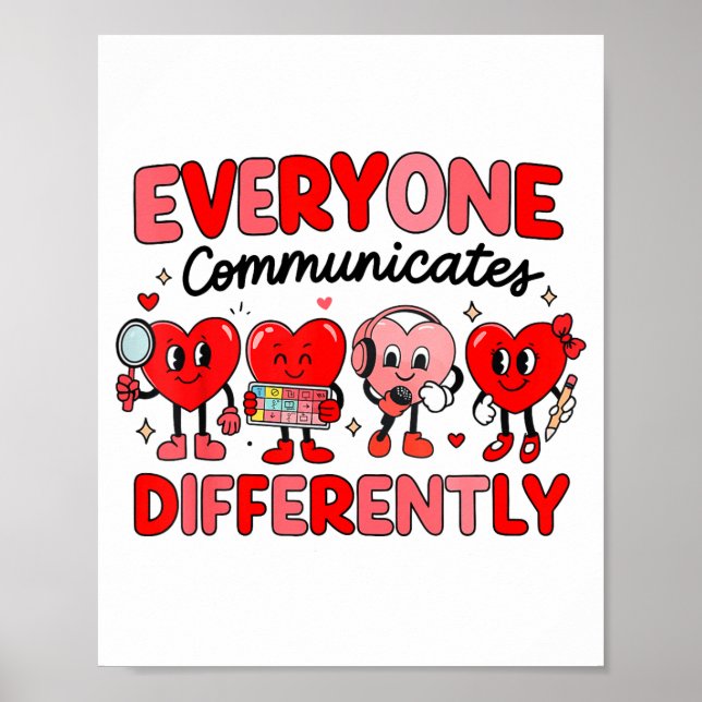 Speech Therapy Language Pathologist Valentines Day Poster (Front)