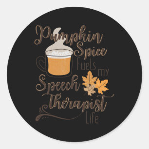 Speech Therapy Pumpkin Autumn Fall Thanksgiving Ha Classic Round Sticker