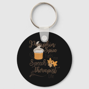 Speech Therapy Pumpkin Autumn Fall Thanksgiving Ha Keychain