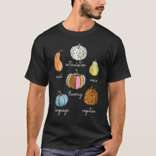Speech Therapy Pumpkin SLP Neurodiversity Fall Tea T-Shirt
