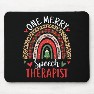 Speech Therapy Rainbow Christmas Speech Language P Mouse Pad