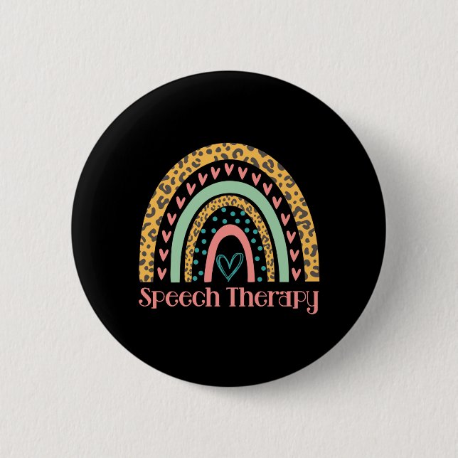 Speech Therapy Rainbow Speech Language Pathologist 2 Inch Round Button (Front)