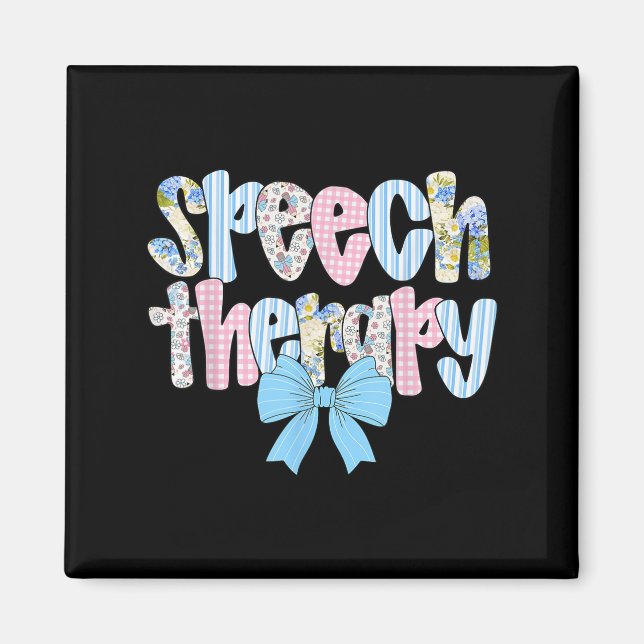 Speech Therapy Retro Groovy Language Pathologist T Magnet (Front)