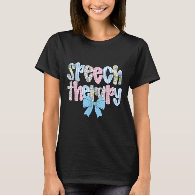 Speech Therapy Retro Groovy Language Pathologist T T-Shirt (Front)
