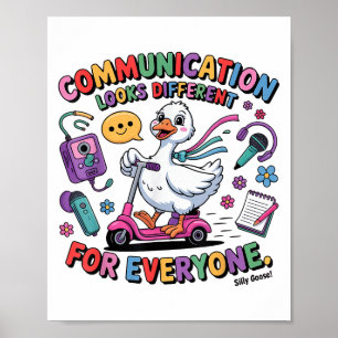 Speech Therapy Slp Silly Goose Communication Looks Poster