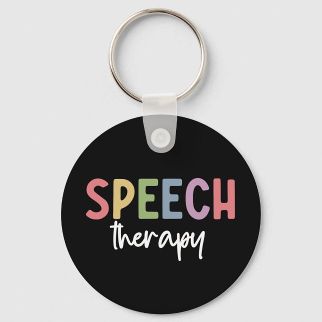 Speech Therapy SLP Speech Pathologist Gifts Keychain (Front)