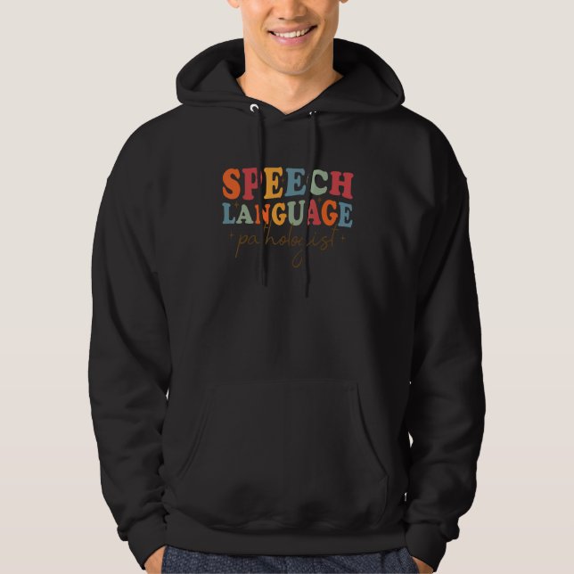 Speech Therapy Speech Language Pathologist Retro G Hoodie (Front)