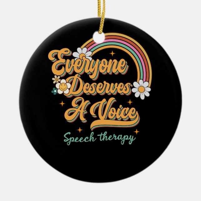 Speech Therapy Speech Language Pathologist SLP Tea Ceramic Ornament (Front)