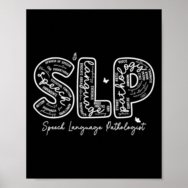 Speech Therapy Speech Language Pathologist Therapi Poster (Front)