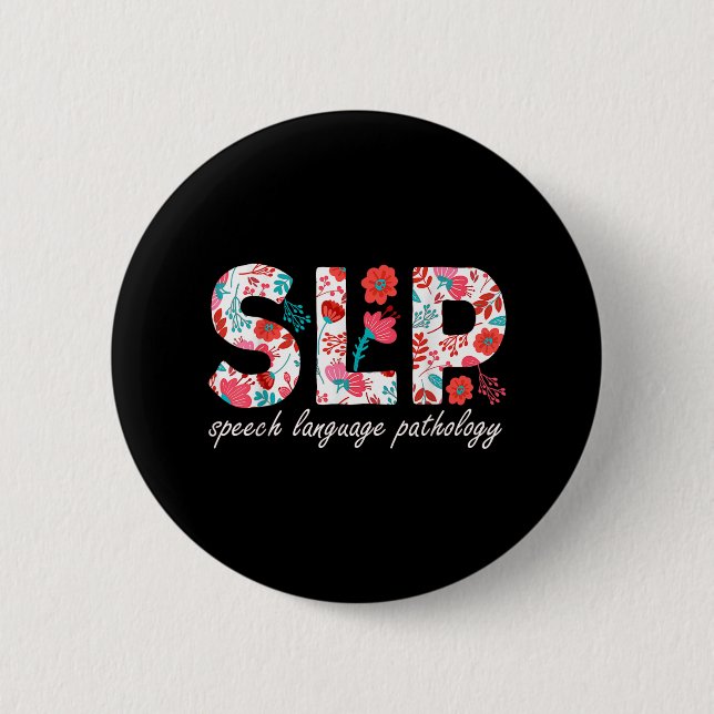Speech Therapy Speech Language Pathology Retro Dai 2 Inch Round Button (Front)