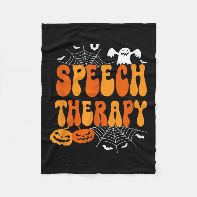 Speech Therapy Speech Therast Speech Pathology Hal Fleece Blanket (Front)