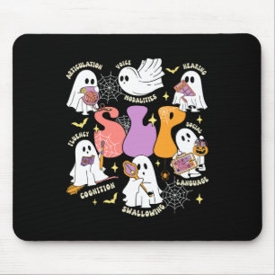 Speech Therapy Spooky Slp Halloween Cute Ghost Mouse Pad