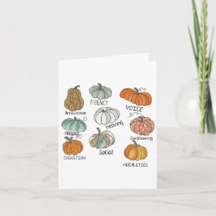 Speech Therapy Squad Pumpkin Fall Halloween Thanks Card