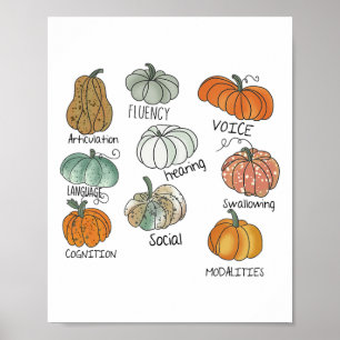 Speech Therapy Squad Pumpkin Fall Halloween Thanks Poster